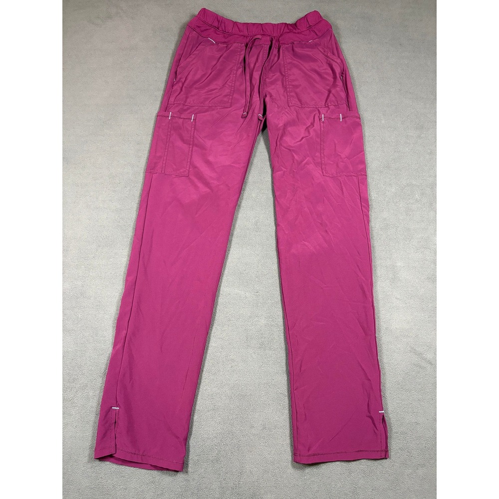 Scrubstar Scrub Pants Womens XS Wine Cargo Drawstring‎ Stretch WM01B072